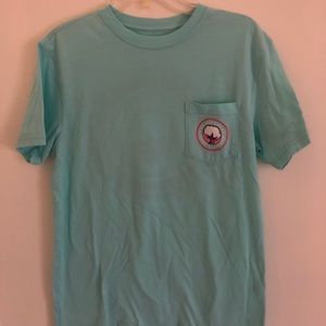southern fried cotton teal shirt - size small